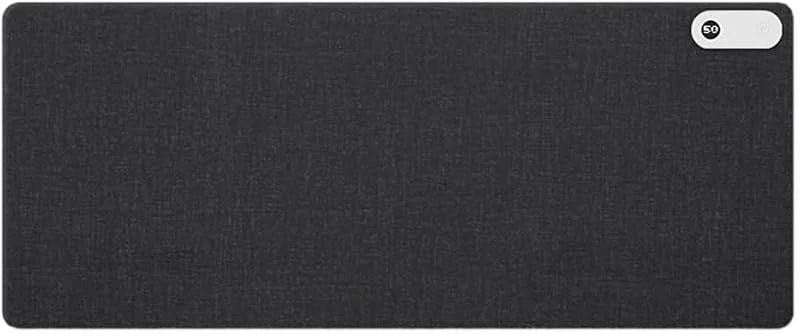 Tapete térmico de 80 x 33 cm, almofada de aquecimento para mãos, resistente à água, grande, para secretária, presente de inverno, cor preta, tomada europeia