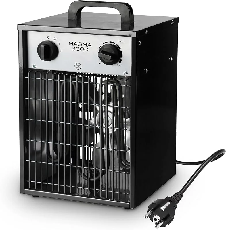 Fácula - Aerotermo elétrico industrial magma 3300 W, ventilação e aquecimento, termostato ajustável, pega