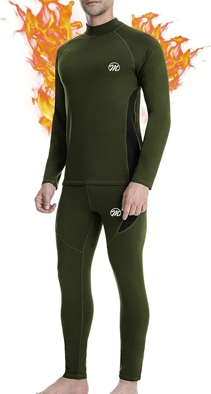 MEETWEE Roupa interior térmica para homem, conjuntos térmicos, t-shirt térmica homens manga comprida calças compridas para esqui, montanha, ciclismo, fitness — Roupa aquecida