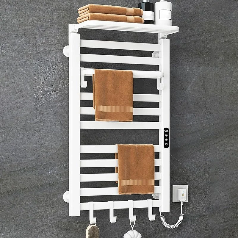 Calentador De Toallas Eléctrico Inteligente con Control por Aplicación, Toallero Calefaccionado para Baño con Estante Plegable, Temperatura Ajustable De 30 A 70 °c Radiador Toallero para Cocinas — Aquecimento