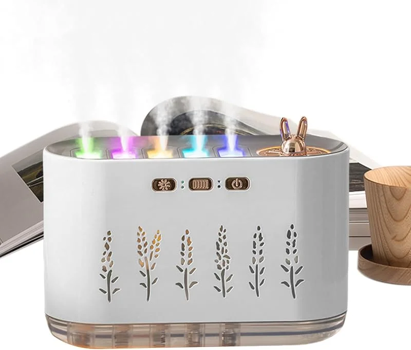 Bedroom Humidifiers, Humidifier para bebé com luz LED, RGB Color Changing Air Purifier, Oil Diffuser for Home, Nursery, carro, tamanho: 7, 09 x 2, 8 x 4, 53 polegadas, Refreshing Air — Humidificador