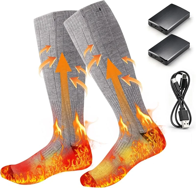TUT Calcetines térmicos para hombres y mujeres, calcetines eléctricos de — Roupa aquecida
