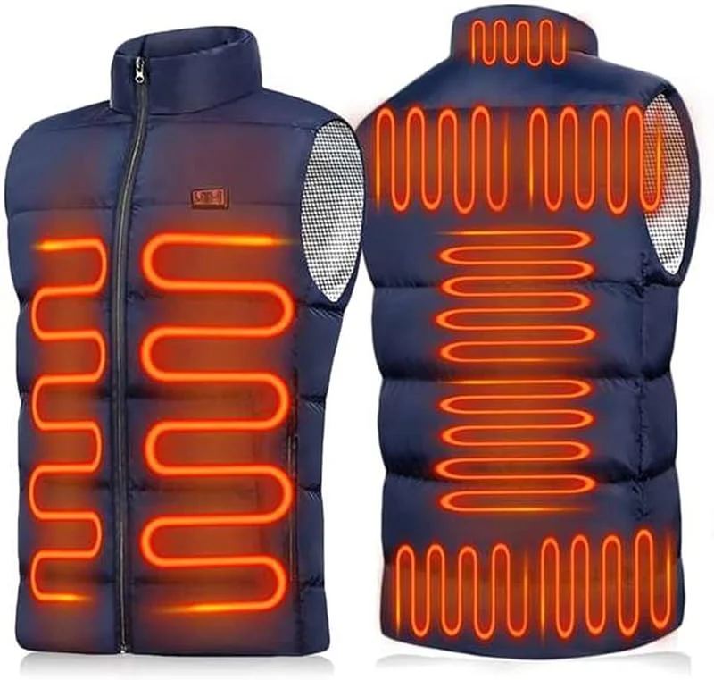 Chaleco calentado ligero de doble control USB recargable Calefacción abrigo ropa caliente para senderismo al aire libre — Cozinha e lar