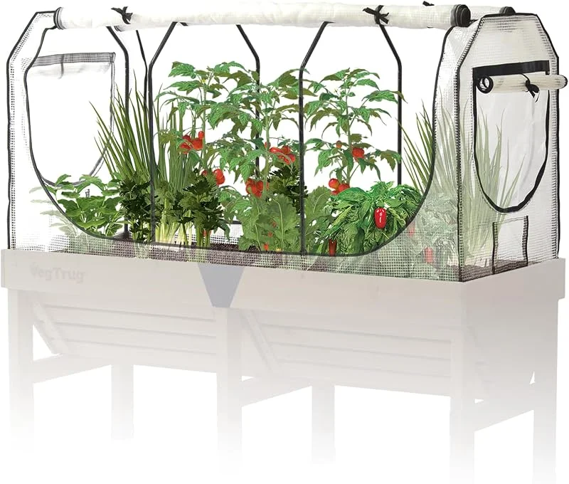 VegTrug Moldura de estufa média e conjunto de cobertura múltipla, 180 x 72 x 83 cm, cor branca — Aquecimento