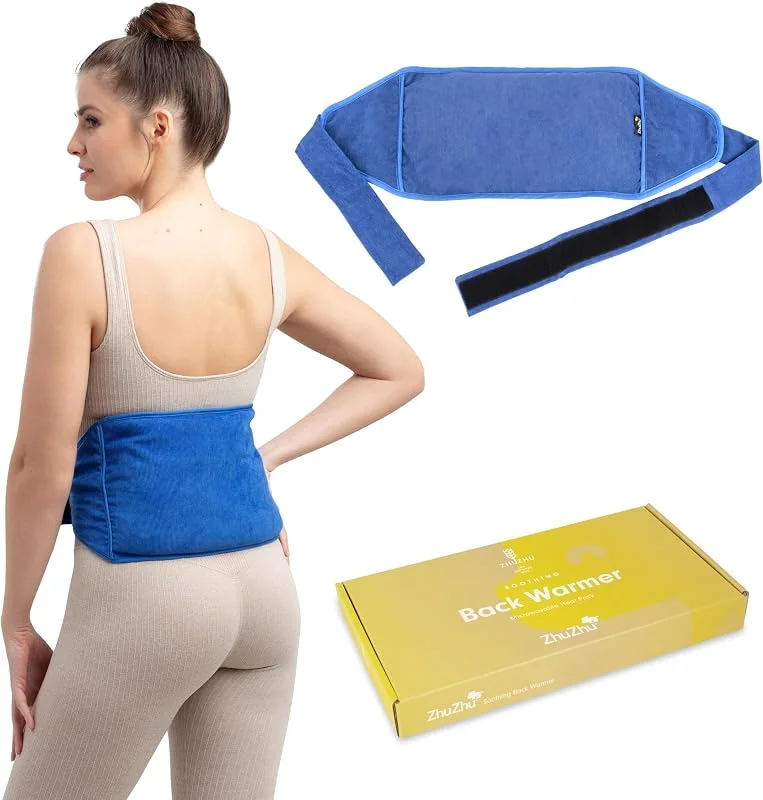 Zhu Aquecedor de costas - saco de sementes para micro-ondas com trigo, saco quente para alívio da dor nas costas, cinto térmico, terapia de calor sem odor — Aquecimento