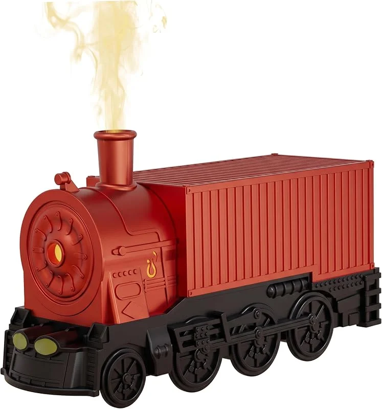 Difusores de comboio para óleo essencial, difusor de óleo de comboio humidificador de vapor de locomotiva vintage, vermelho