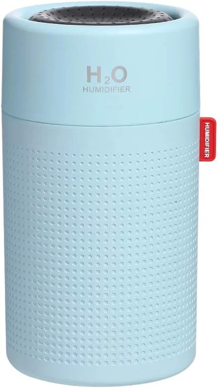 Humidificador Ultrasónico750 ml con LED 7 Colores de Luz, Humidificador de Vapor Frío, Ambientador Humidificador de Aire USB Portátil para Coche, Casa, Oficina, Bebé, Dormitorio (Azul)