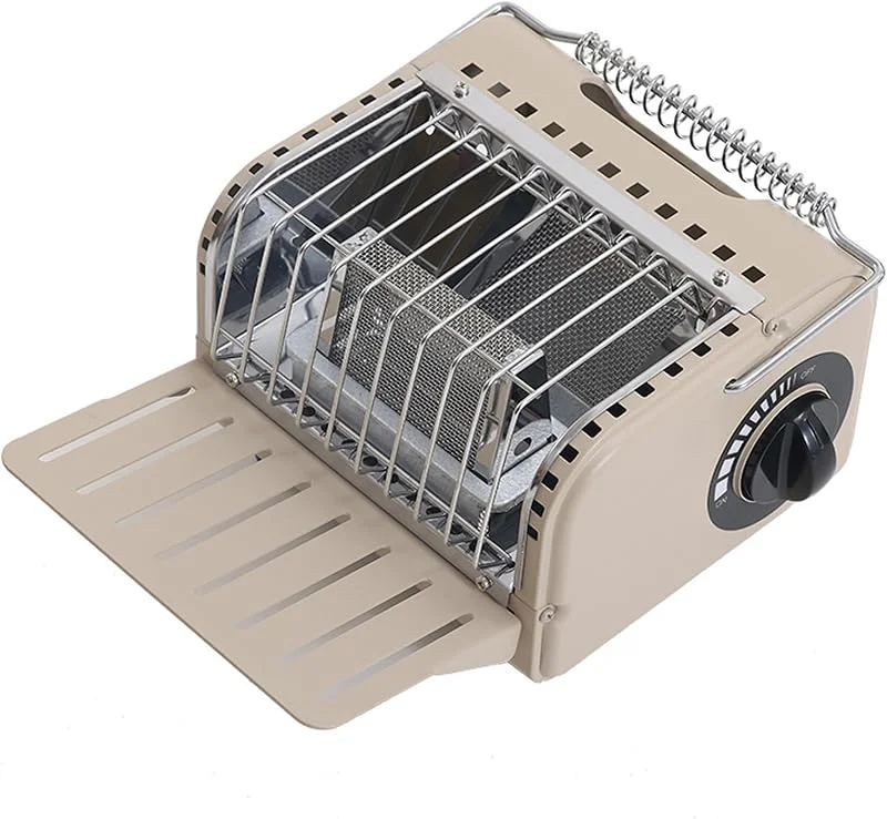 Calentador de tienda para acampar, calentador portátil de butano de temperatura ajustable para acampar con estante plegable para senderismo al aire libre, color caqui — Cozinha e lar