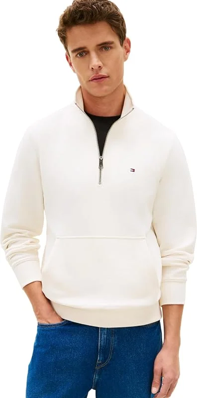 Tommy Hilfiger Essential Terry New 1, 4 Zip Mw0mw43115 camisola com meia fecho de correr homem — Roupa aquecida