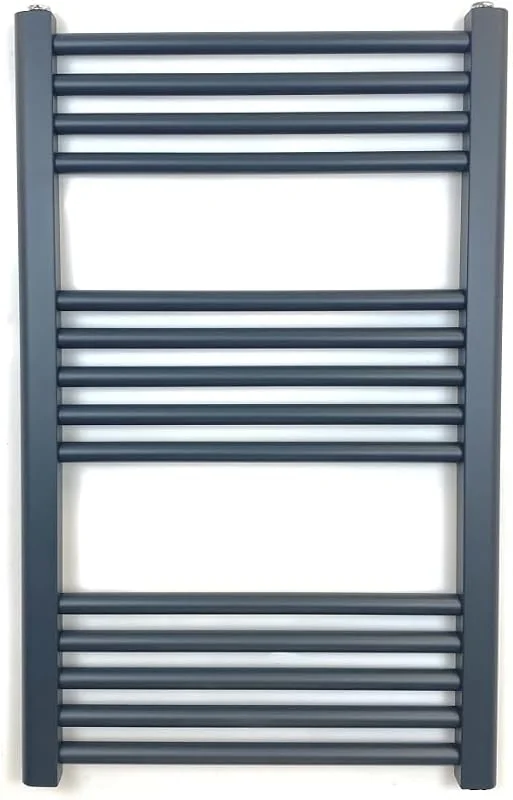Toalheiro aquecedor reto antracite 500 mm de largura x 800 mm de altura, radiador de toalhas de aquecimento central plana