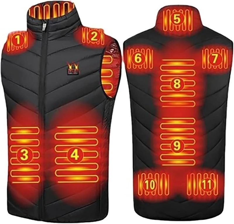 MU Chaleco Calentado Chaleco Calentable Chaleco de Calefacción Hombres, Chaqueta Eléctrica con Calefacción Usb Chaleco Calentado Chaleco Caliente con Calefacción con 3 Temperatura — Roupa aquecida