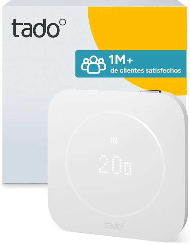 Termostato inteligente tado° X (2.ª geração) – Complemento para aquecimento por piso radiante de água ou caldeira de gás, cablagem, 230 V, controlo por aplicação, Matter & Thread, fácil instalação.