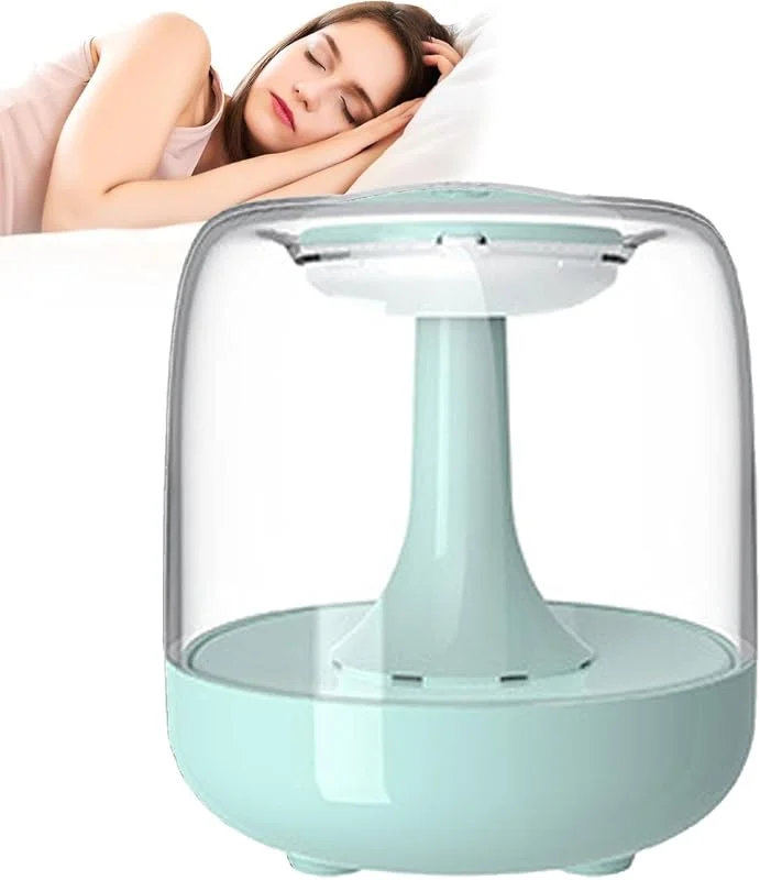 Humidificadores de mesa de cabeceira para mesa de cabeceira, pequeno humidificador portátil silencioso de 650 ml, purificador de ar, ambientador recarregável para casa com luz noturna colorida para