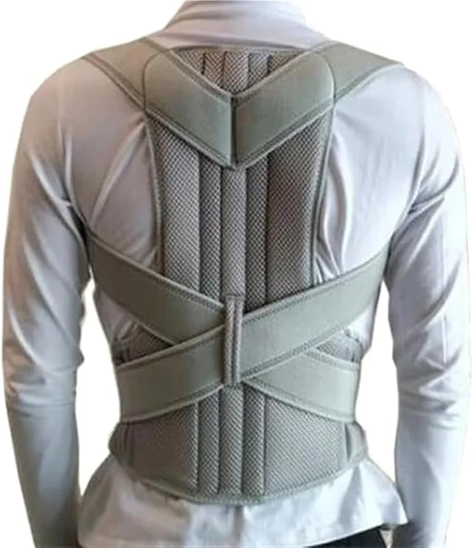 Talla Grande XS-5XL Corrector De Postura Ajustable Faja Lumbar Evita Encorvarse Soporte De Hombros, Cuello Y Clavícula Corrector De Columna Cinturón De Descompresión Lumbar(Gray, 4XL) — Roupa aquecida