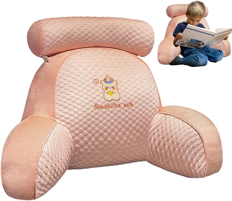 Almofada de leitura para cama de adultos, almofada de leitura 2 em 1 com suporte para as costas do braço do pescoço, almofada multifuncional para sofá e mesa de cabeceira, almofada confortável com — Aquecimento