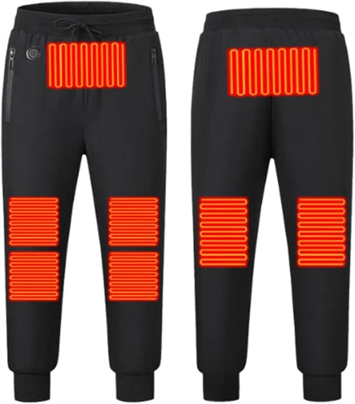 Pantalones térmicos calefactados con control de temperatura avanzado, cálidos pantalones de chándal de invierno con forro polar, para el tiempo libre, entrenamiento, sudadera, cintura elástica — Roupa aquecida