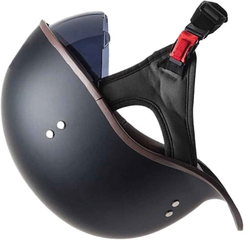 Capacete preto de motocicleta - capacete de motocicleta de meia face com visor - acessórios de proteção da cabeça, segurança, corridas, offroad e scooter elétrico treino para homens e mulheres — Roupa aquecida