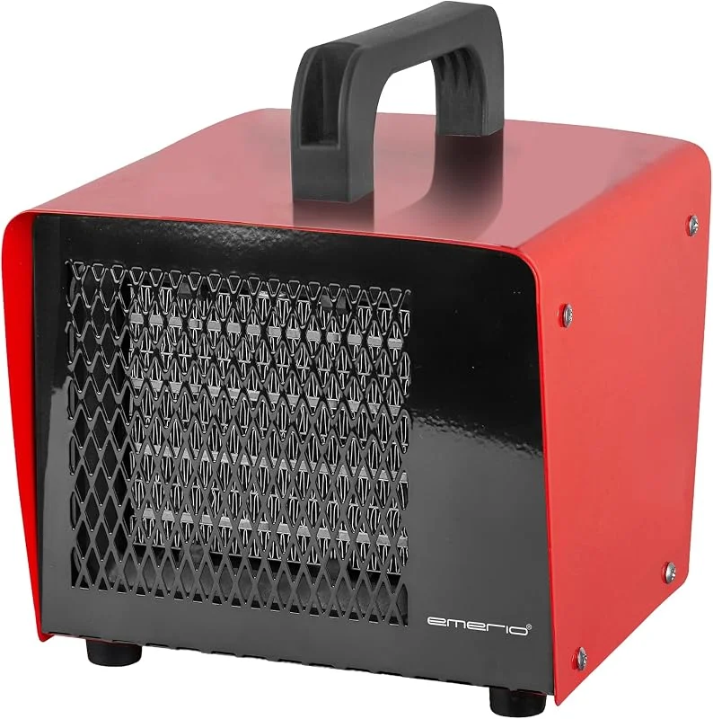 EMERIO Aquecedor de ventilador para salas de até 20 m², 2000 W, elemento de aquecimento PTC (cerâmica), 2 modos de calor (1000, 2000 W), termostato ajustável, proteção contra sobreaquecimento