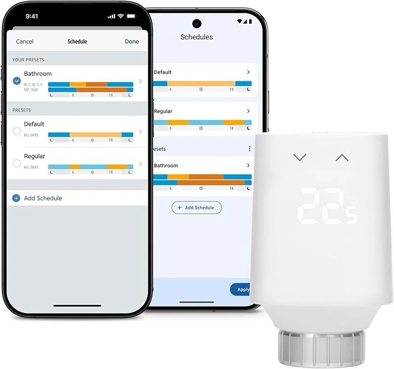 Eve Thermo (Matter, 5ª geração): Válvula termostática inteligente para radiador, novo design, controlo automático de temperatura, Apple Home, Amazon Alexa, Samsung SmartThings, req. Router de borda — Aquecimento