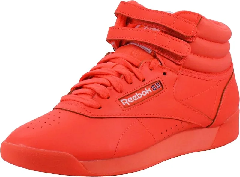 Reebok Freestyle Hi Sapatilhas de cano alto para mulheres, preto ou branco, tênis de basquete e tênis para mulheres, tamanho 5-12 — Roupa aquecida