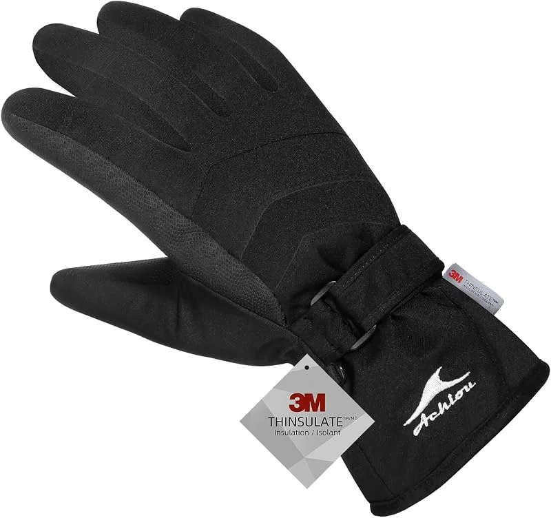 Achiou Esqui neve luvas inverno quente 3 m hinsulate impermeável ecrã tátil homens mulheres — Roupa aquecida