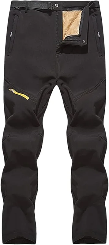Generisch Calças de esqui de inverno de cordeiro de forro polar desmontável de duas peças duplas espessadas para homem envio — Roupa aquecida