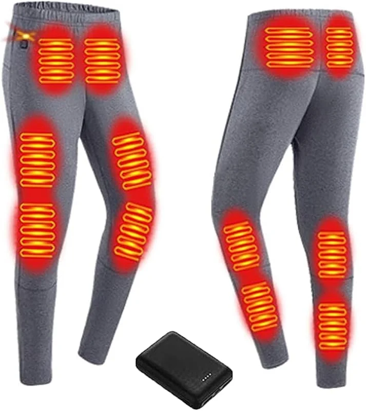 Ropa Interior calefactable con 12 Zonas, Tres velocidades y Ajuste de Temperatura. Pantalones calefactables eléctricos for Senderismo al Aire Libre.(Mengray, XX-Large) — Roupa aquecida