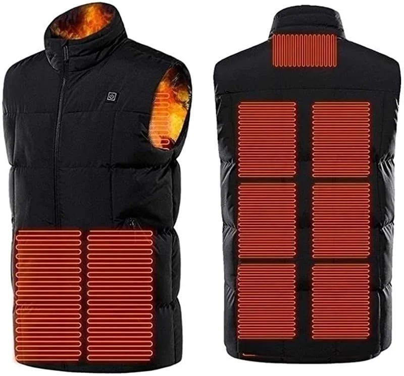 MU Chaleco Climatizado Eléctrico Usb, Unisex Lavable Usb Recargable Chaleco de Invierno Cuerpo de Invierno Chaqueta de Cálido Calentada Gilet Abrigo para Al Aire Libre Camping Senderismo, B — Roupa aquecida
