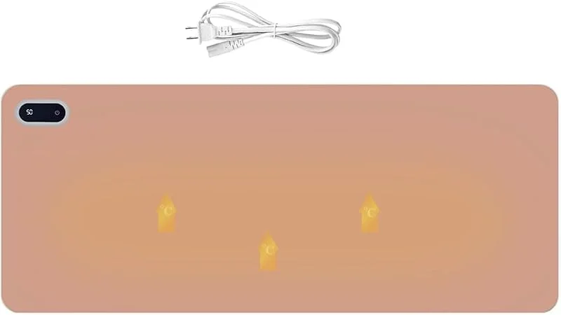 Tapete de rato aquecido para escritório, 31, 5 x 13 polegadas, almofada de secretária grande que aquece as mãos, ajuste de temperatura de 5 quando para escritório em casa e jogos (rosa — Aquecimento