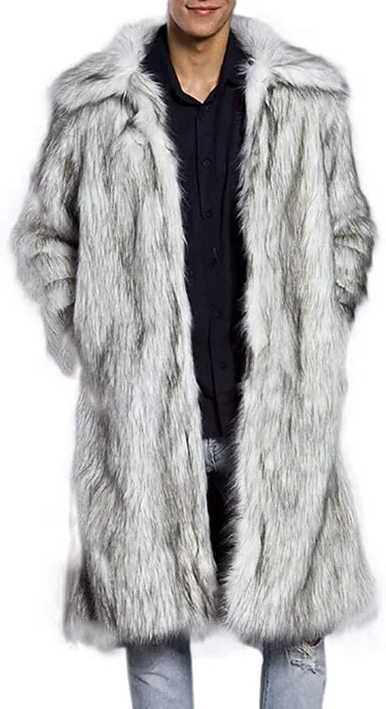 Genérico Abrigos y Chaquetas para Hombres Abrigo de piel sintética Cálida Cárdigan Grueso Ropa Exterior Confort Invierno Elegante — Roupa aquecida