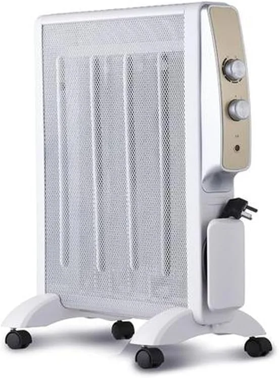 Radiador de mica com termostato, potências de 1000 W e 1500 W. Ideal para aquecer espaços com eficiência e conforto. Ajuste a temperatura de acordo com as suas necessidades. — Aquecimento