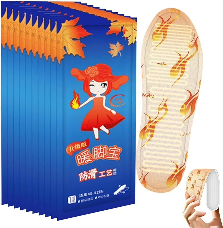 Plantillas calefactoras, 10 pares térmicos, autoclavantes, transpirables, calefacción de los pies, por suelas, para clima frío, invierno, camping, esquí, deportes de pesca, viajes — Roupa aquecida