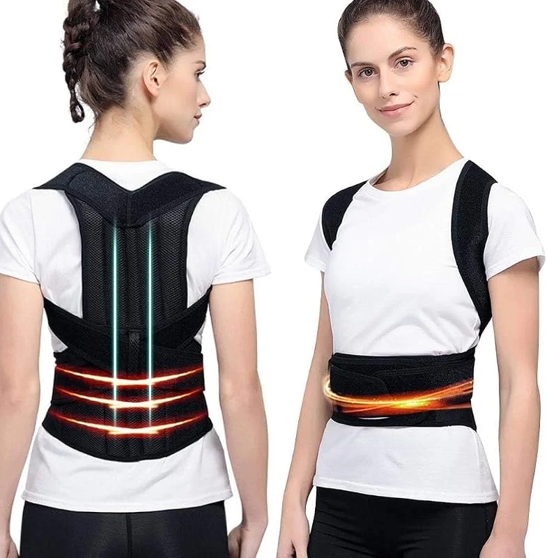 Tallas Grandes XS-5XL Corrector De Postura Faja Lumbar para Joroba, Encorvamiento Enderezador De Espalda Ajustable Cinturón De Soporte para Hombros, Cuello Y Clavícula(L) — Roupa aquecida