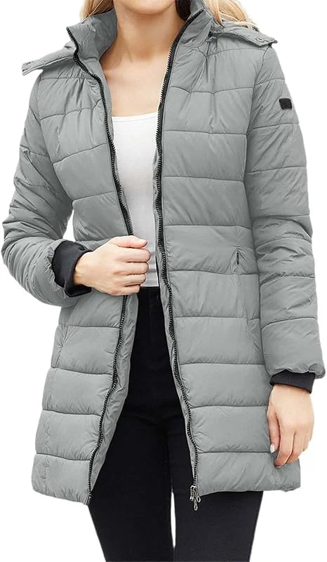 Generisch Chaqueta térmica impermeable para mujer con chaqueta térmica reversible extraíble para los días fríos de invierno, ropa exterior de manga larga con prácticos bolsillos, ideal para el día a — Roupa aquecida