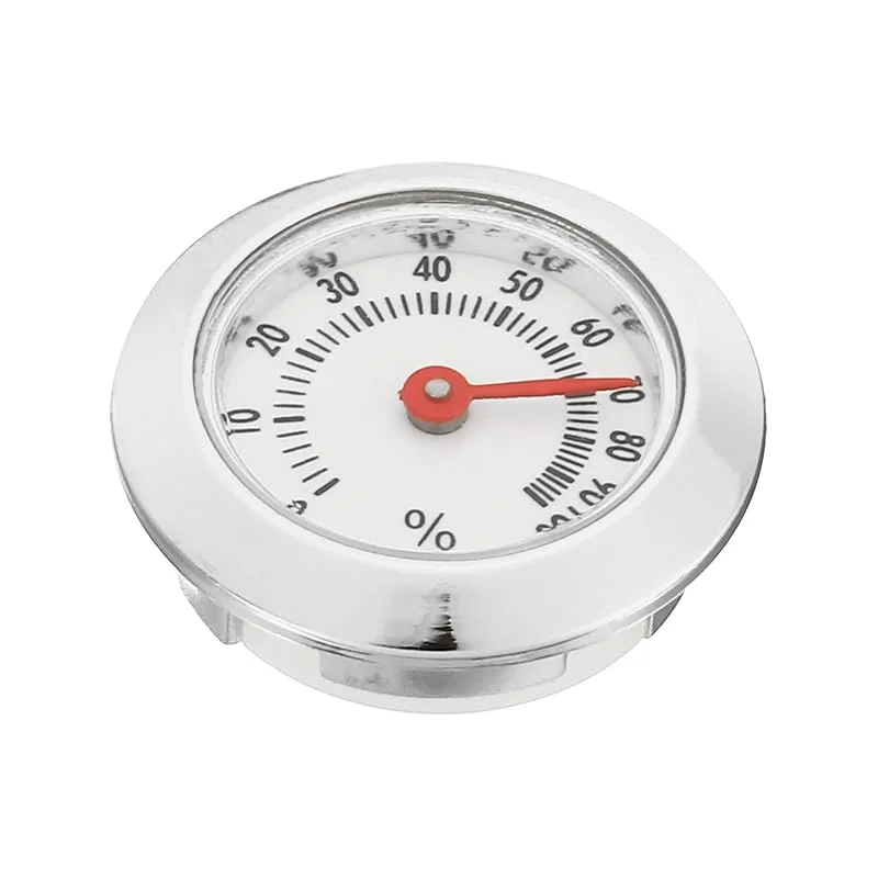 PATIKIL 1, 1 polegadas redondo interior exterior higrómetro, mini humidade monitor indicador sem bateria necessária para estufa escritório quarto, prateado — Humidificador