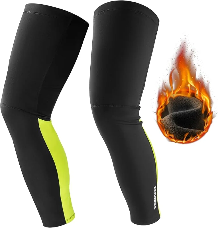 ROCKBROS Pernas de ciclismo inverno, aquecedores de pernas polar térmico à prova de vento antiderrapantes para homem mulher, para bicicleta corrida desportos — Cozinha e lar