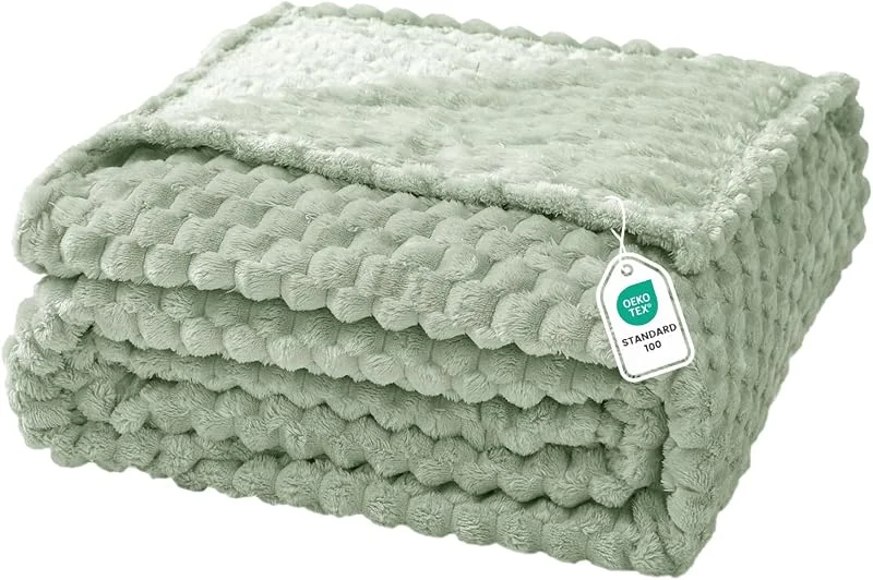 Good Nite Manta de Forro Polar, 130 x 150 cm, Color Verde Salvia — Aquecimento