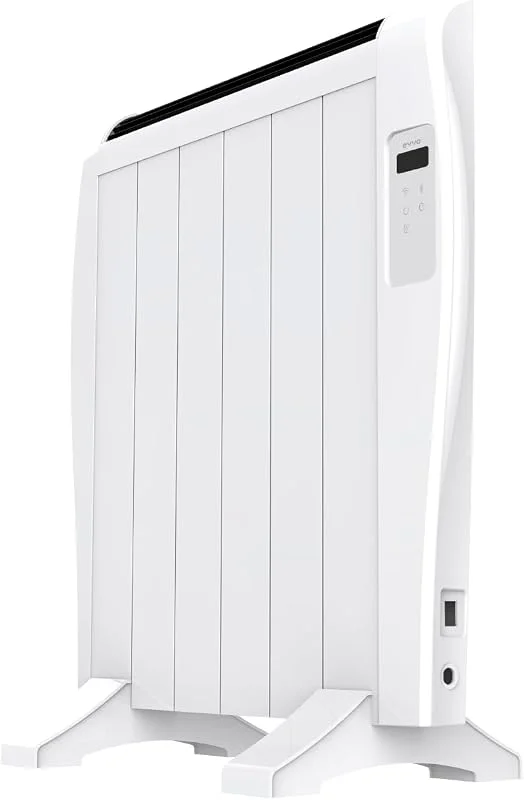 Radiador emissor térmico EVVO C branco, instalação de chão ou parede, Google Home, bloqueio infantil, Wi-fi, controlo remoto, temporizador, ecrã LCD (C6) — Aquecimento