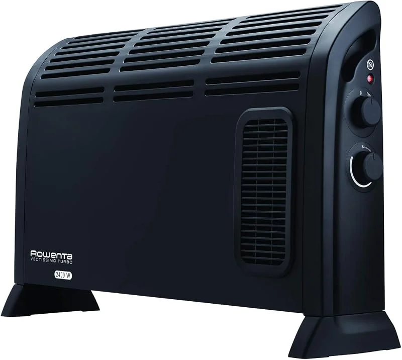 Rowenta Aquecedor com ventilador por convecção Vectissimo CO3035, Dois níveis de potência, aquecimento elétrico, interior, para salas de 25 m², preto
