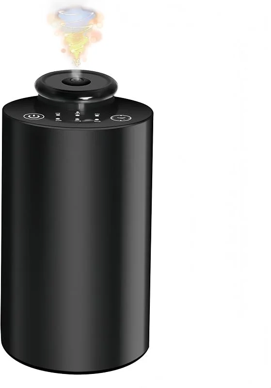 Difusor óleos essenciais, difusor sem água para óleos essenciais, acionamento por bateria humidificador, humidificador óleos essenciais sem fio, difusor de aromas, preto