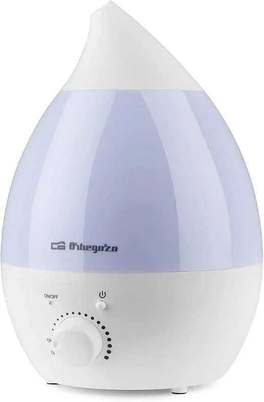 Orbegozo HU 2013 Humidificador, luzes de 7 cores, capacidade de 1, 3 l, projeta vapor frio, área de ação 20 m2, bandeja para óleo aromático, fluxo de vapor ajustável, 18 W, cor azul