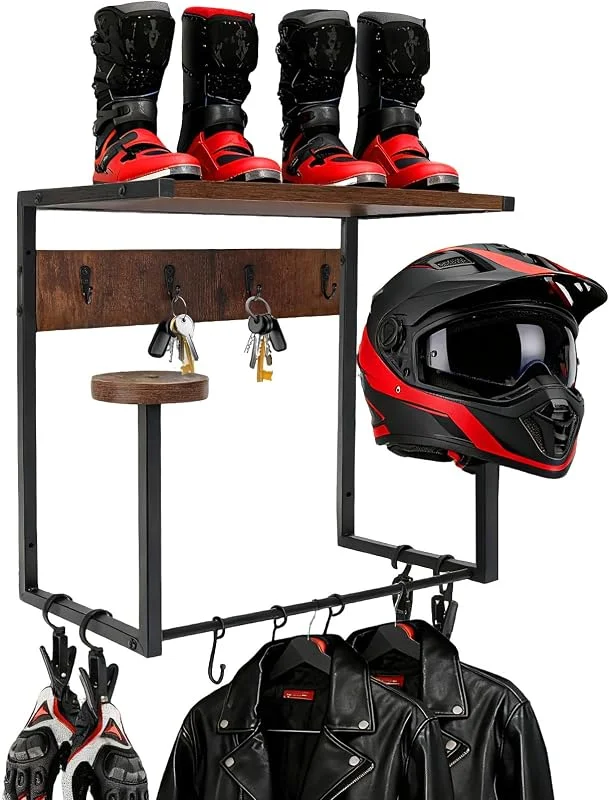 Colgador Casco Moto Pared con 2 Soporte para Guardar Accesorios Moto — Roupa aquecida