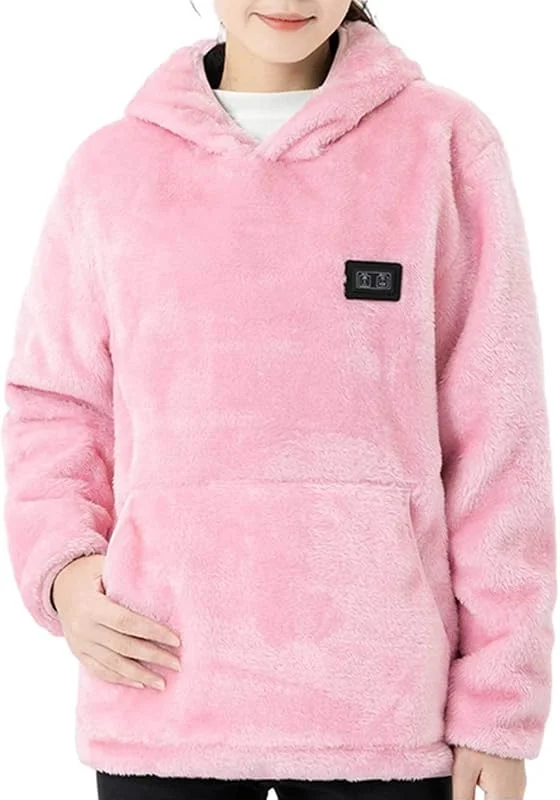 Generisch Sudadera con capucha climatizada para mujer y hombre, sudadera con capucha calefactable, sudadera de gran tamaño, unisex, chaqueta calefactable, suéter de forro polar, chaqueta de invierno — Roupa aquecida