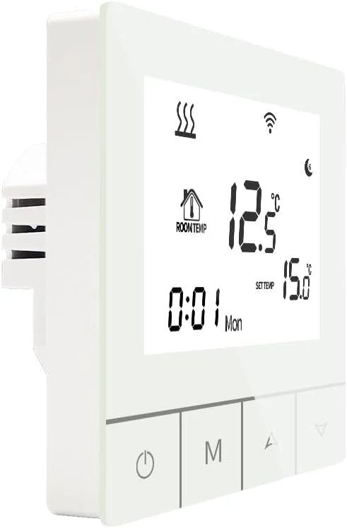 Controlador de temperatura digital WiFi, termostato programable para piso, agua, caldera de gas, termostato inteligente de calefacción para el hogar (blanco para caldera de gas, calefacción de — Aquecimento