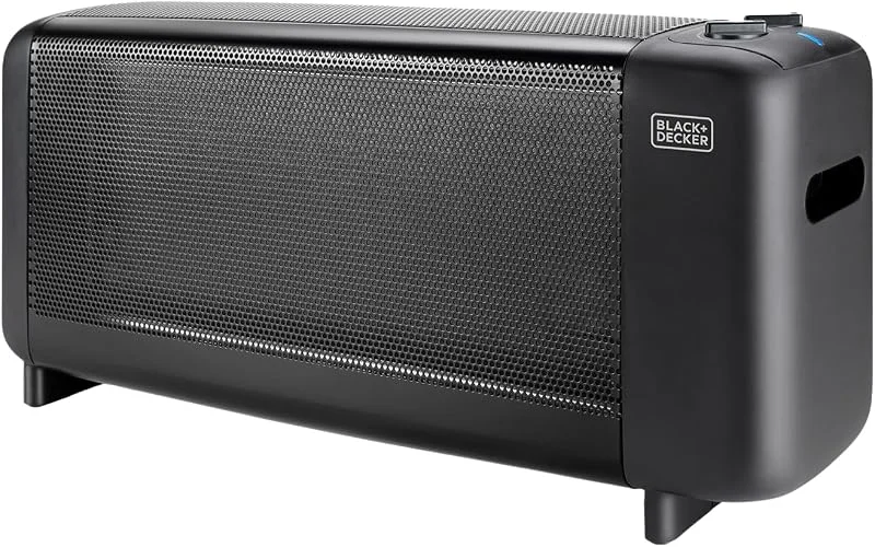 Black+Decker BXMRA1500E – Radiador de mica de 1500 W. 2 temperaturas. Termostato ajustável. Auto-desligado. Portátil. Compacto. — Aquecimento
