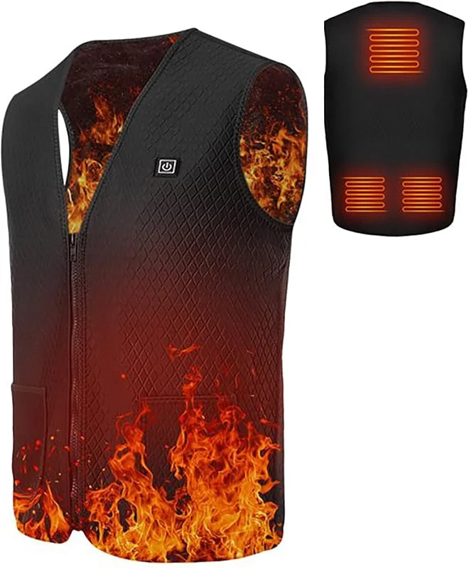 Colete térmico melhorado, USB, colete térmico elétrico, colete aquecedor lavável com 3 ajustes de temperatura, para esqui, pesca, campismo — Cozinha e lar