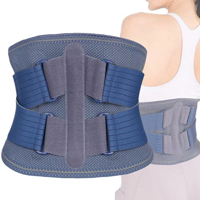 Faixa lombar com 5 hastes, confortável faixa lombar para alívio da dor de ciática, hérnia de disco, escoliose, agachamento, sentar-se, levantar-se, L — Roupa aquecida