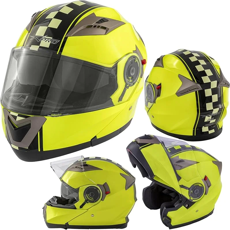 A-pro Capacete compatível Touring aprovado ECE 22 Moto gráfica viseira duplo fluxo S — Cozinha e lar