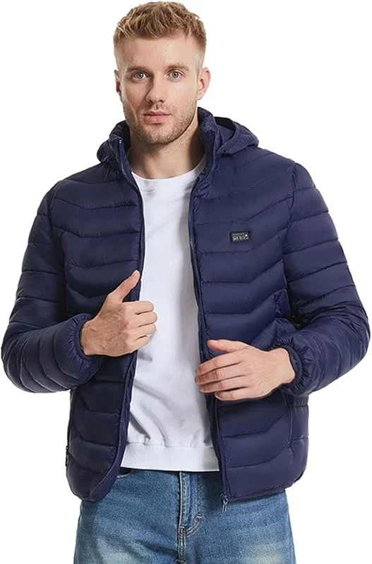 Chaqueta calentada, Chaqueta eléctrica - Chaquetas de invierno cálidas Calentador de cuerpo con carga USB, Chaquetas de esquí para hombre Chaqueta calentada USB de calentamiento rápido para escalada en — Cozinha e lar
