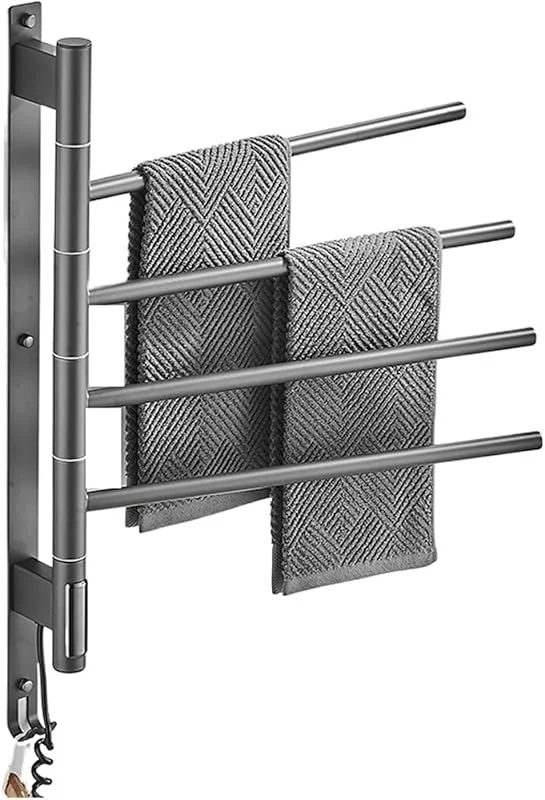 Toallero EléCtrico Toallero Eléctrico Negro, Blanco, Gris, Toalla De Baño Seca con Calor, Toallero Eléctrico For Baño, Pantalla Táctil, Giratorio(Gray-B) — Aquecimento